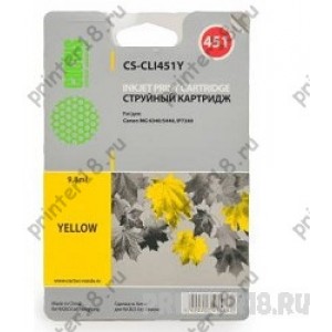 Картридж Cactus CLI-451Y струйный CS-CLI451Y желтый для Canon MG 6340/5440/IP7240 (9,8ml)