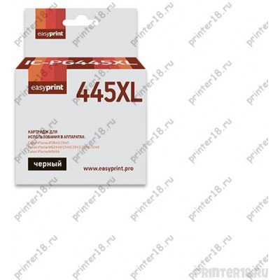 Тонер-картридж EasyPrint PG-445XL IC-PG445XL для Canon Pixma iP2840/2845/MG2440/2540/2940/2945/MX494, черный
