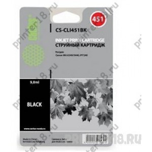 Картридж Cactus CLI-451BK струйный CS-CLI451BK черный для Canon MG 6340/5440/IP7240 (9,8ml)