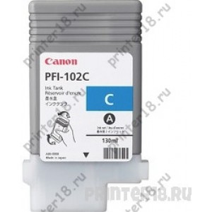 Картридж Canon PFI-102C 0896B001 для imagePROGRAF iPF605, iPF610, iPF650, iPF655, iPF710, iPF750, iPF755, LP17, iPF510, Голубой, 130 мл