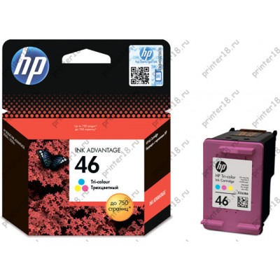 Картридж 46 для HP DJ 2020/2520, 0,75К CZ638AE, Color