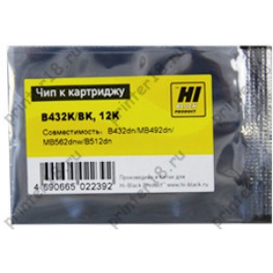 Чип Hi-Black к картриджу Oki B432/MB492/MB562/B512 (45807121) Bk, 12K