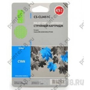 Картридж Cactus CLI-451C струйный CS-CLI451C голубой для Canon MG 6340/5440/IP7240 (9,8ml)
