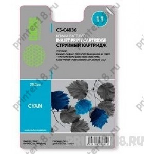 Картридж Cactus C4836A №11 (CS-C4836) для HP 2000/2500, Business InkJet 1000/1100/1200, голубой, 1750 стр