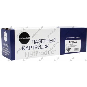 Картридж NetProduct (N-CF412X) для HP CLJ M452DW/DN/NW/M477FDW/477DN/477FNW, Y, 5K