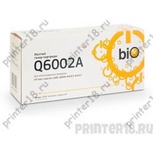 Картридж Bion Q6002A для HP Color LaserJet 1600/2600N/M1015/M1017, желтый 2000 Стр